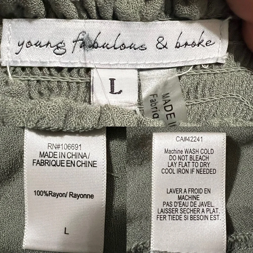 Young Fabulous‎ & Broke Womens Sage Green Smocked Maxi Dress